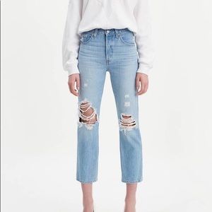 Levi’s 501 Original Cropped Ripped Jeans